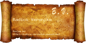Badics Veronika névjegykártya